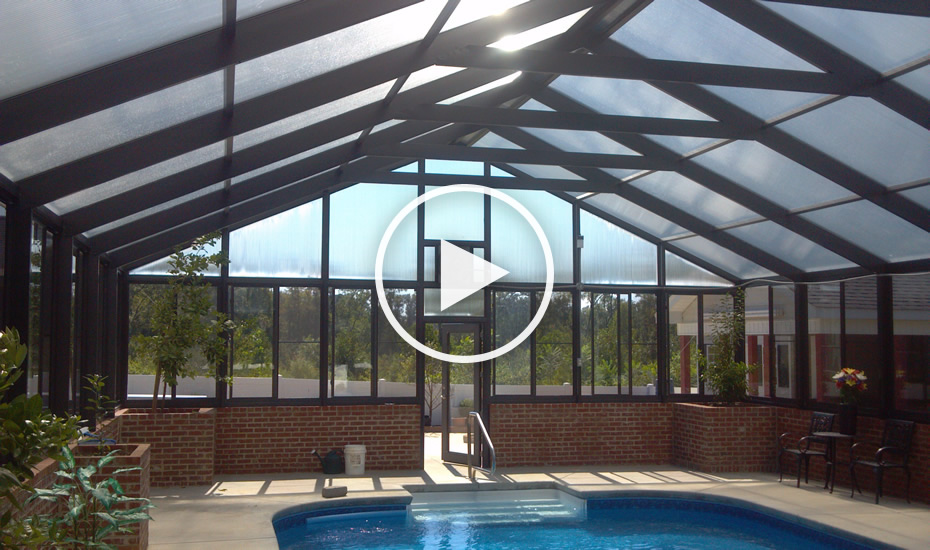 Polycarbonate roof system Pool Enclosure Gallery